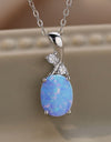 Opal Oval Pendant Chain Necklace