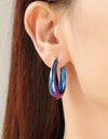 Multicolored Huggie Earrings