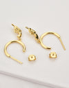 925 Sterling Silver C-Hoop Gun Drop Earrings