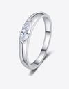 Moissanite Rhodium-Plated Ring