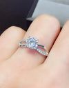 2 Carat Moissanite Crisscross 925 Sterling Silver Ring