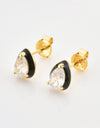 925 Sterling Silver Zircon Teardrop Stud Earrings