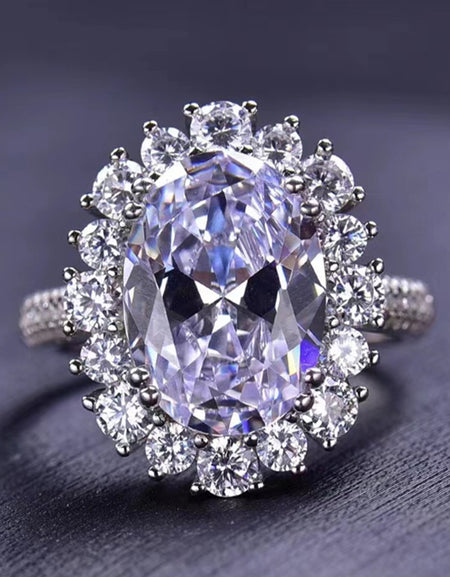 8 Carat Oval Moissanite Ring