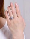 2 Carat Moissanite Floral 925 Sterling Silver Ring