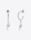 925 Sterling Silver C-Hoop Gun Drop Earrings