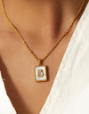 Square Pendant Twisted Chain Necklace