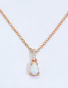 Opal Pendant 925 Sterling Silver Chain-Link Necklace