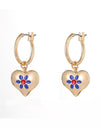 Contrast Copper Heart Drop Earrings