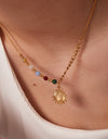 Opal Sun Shape Pendant Necklace