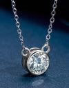 925 Sterling Silver 1 Carat Moissanite Round Pendant Necklace