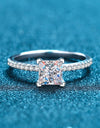 Rhodium-Plated 2 Carat Moissanite Four-Prong Ring