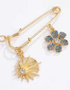 Rhinestone Flower Paperclip Chain Necklace