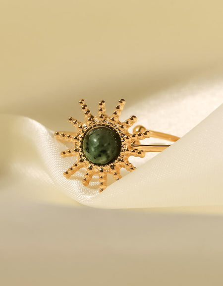 Natural Stone Sun Shape Open Ring