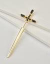 Zircon 925 Sterling Silver Sword Single Ear Jacket Earring