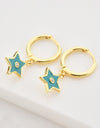 Zircon 925 Sterling Silver Star Drop Earrings