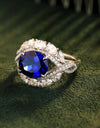 5 Carat Lab-Grown Sapphire Platinum-Plated Ring