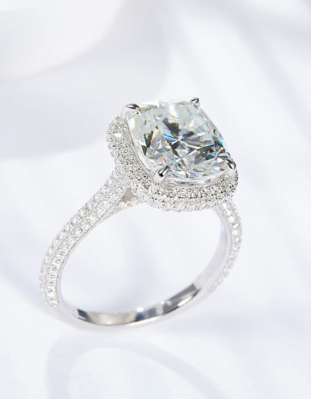 6 Carat Moissanite Halo Ring