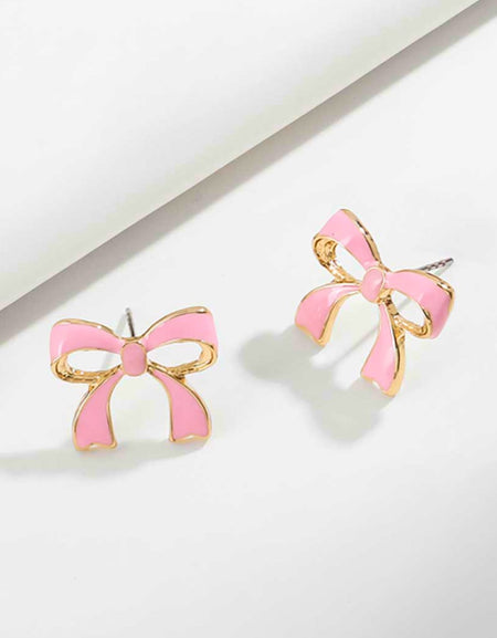 Bow-Shaped Zinc Alloy Earrings