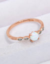 Opal Contrast Platinum-Plated Ring