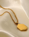 18K Gold Plated Snake Geometric Pendant Necklace