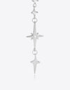 Inlaid Zircon 925 Sterling Silver Single Chain Earring