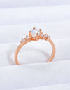 Natural Moonstone and Zircon 18K Rose Gold-Plated Ring