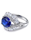 5 Carat Lab-Grown Sapphire Platinum-Plated Ring