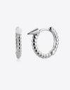 925 Sterling Silver Ribbed Huggie Earrings