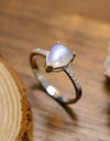 High Quality Natural Moonstone Teardrop Side Stone Ring