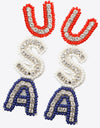 USA Beaded Zircon Decor Earrings