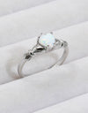 925 Sterling Silver Heart Opal Ring