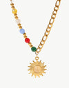 Opal Sun Shape Pendant Necklace