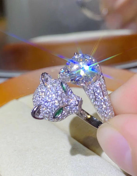 2 Carat Moissanite Adjustable Animal Ring