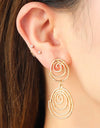 18K Gold-Plated Alloy Spiral Earrings