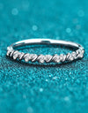 Moissanite Rhodium-Plated Half-Eternity Ring