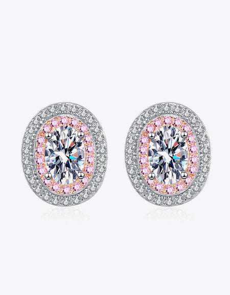 Platinum-Plated Moissanite Stud Earrings