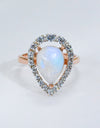 Moonstone Teardrop-Shaped 925 Sterling Silver Ring