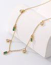 18K Gold Plated Multi-Charm Chain Necklace