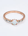 Opal Contrast Platinum-Plated Ring