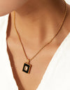 Square Pendant Twisted Chain Necklace